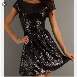 B.Darlin all over black sequin dress- Size 13/14